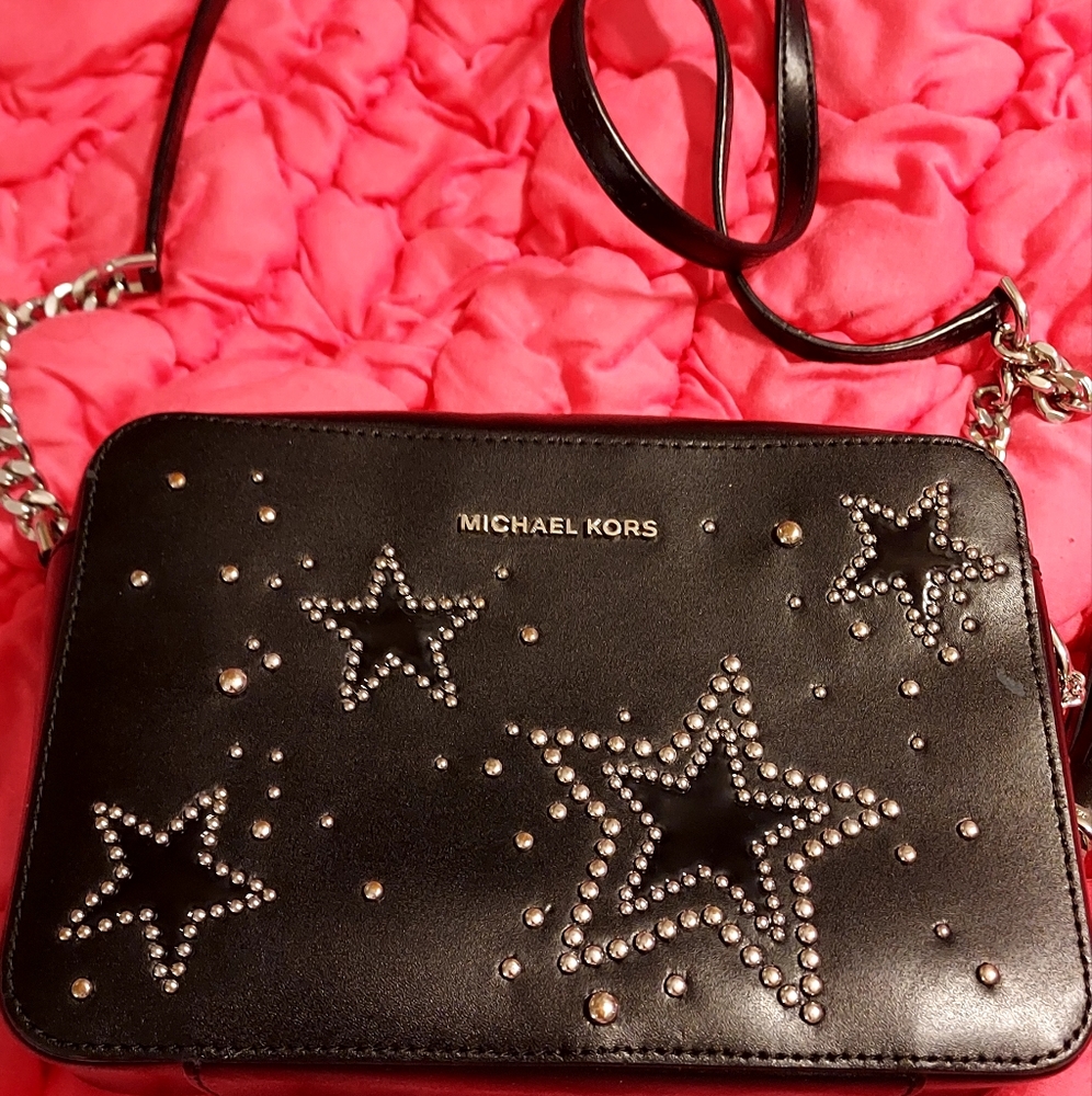 Michael Kors Jetset crossbody chain strap Rockstar studded with tassel detail